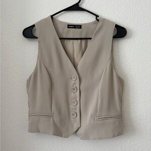 Beige suit vest Small